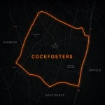 Leak detection service coverage map of Cockfosters