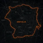 Leak detection service coverage map of Enfield, North London